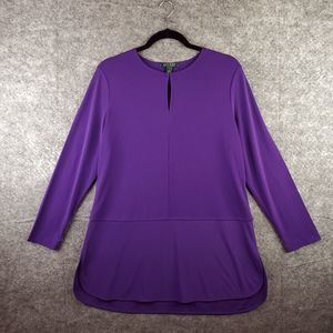 Lauren Ralpph Lauren Tunic Top Womens Large Purple Long Sleeve Stretch Knit